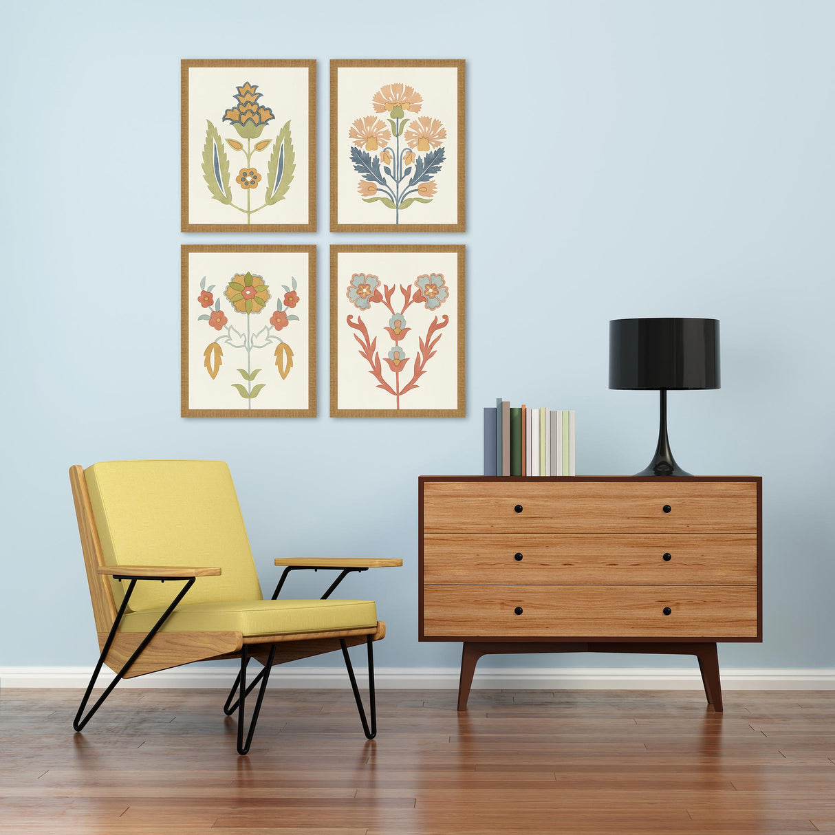 Paragon Folk Flourish S/4 Multi 26 X 20 X 2 Wall Art