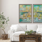 Paragon Reeds and Lilies I Turquoise 39 X 27 X 2 Wall Art