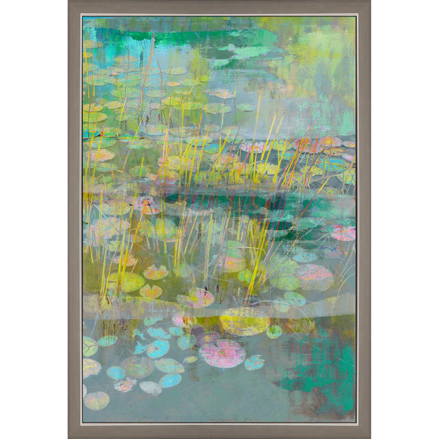 Paragon Reeds and Lilies II Turquoise 39 X 27 X 2 Wall Art