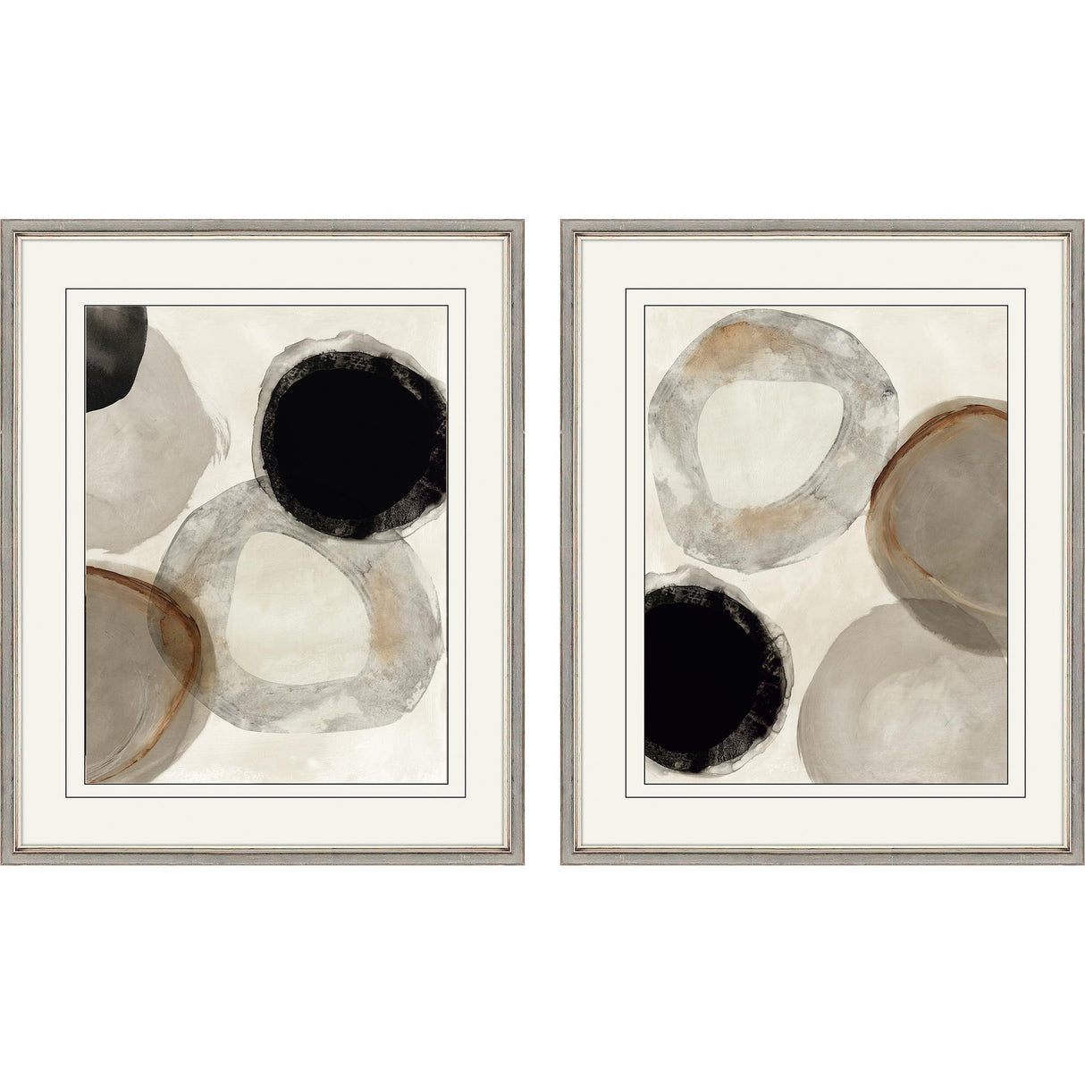 Paragon Beige Rings S/2 Gray 31 X 25 X 2 Wall Art