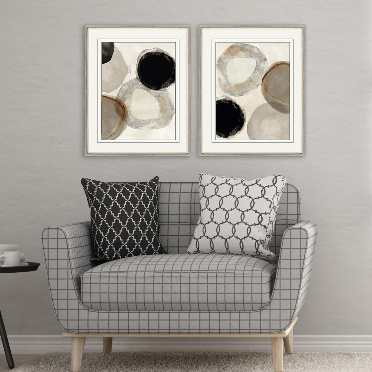 Paragon Beige Rings S/2 Gray 31 X 25 X 2 Wall Art