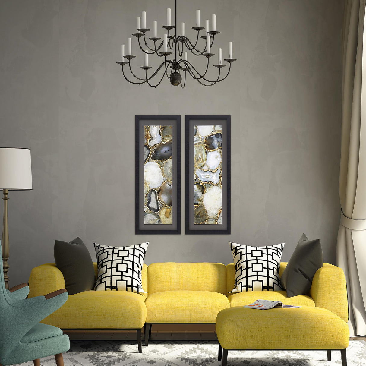 Paragon Agate S/2 Gray 43 X 19 X 2 Wall Art