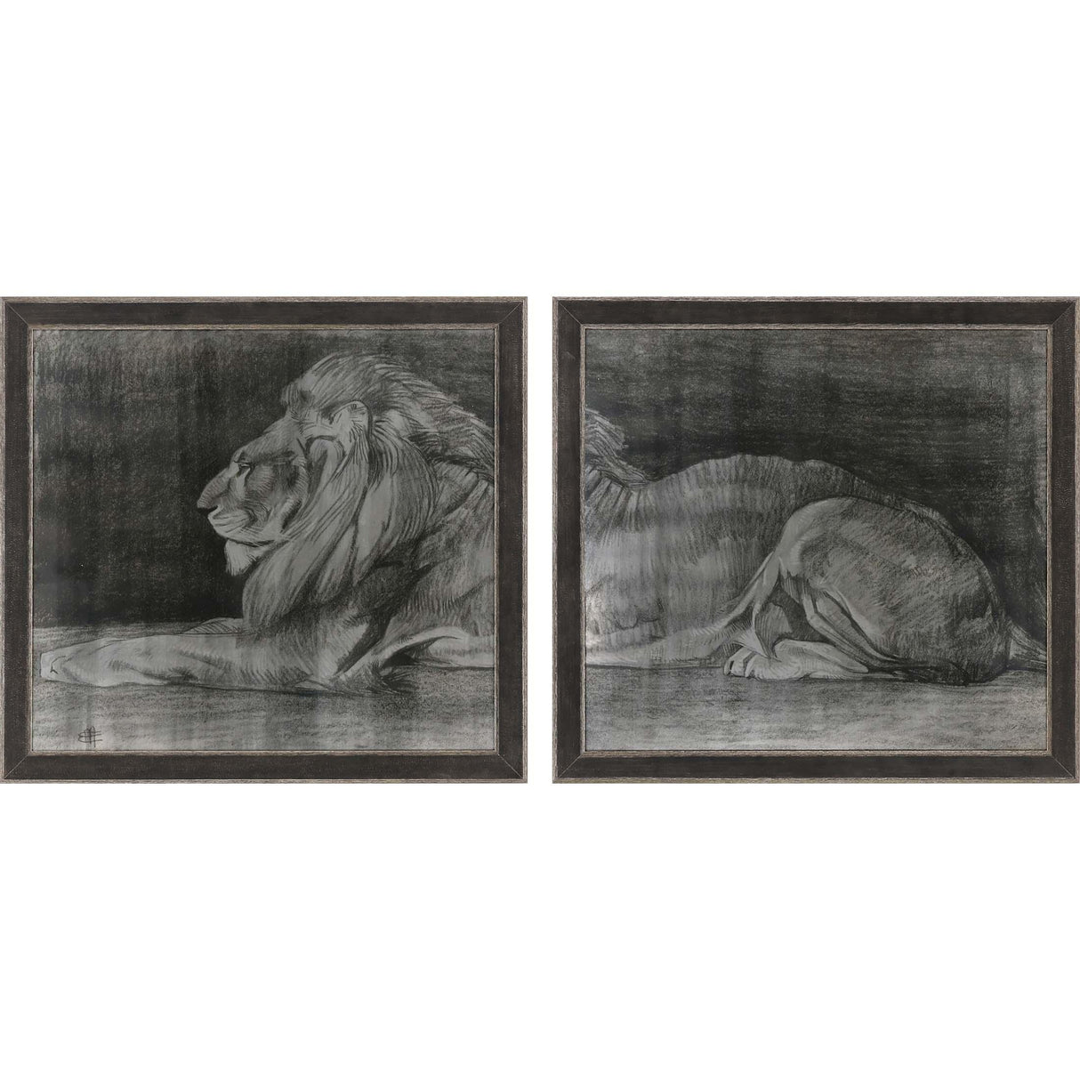 Paragon Lion S/2 Black 35 X 38 X 2 Wall Art