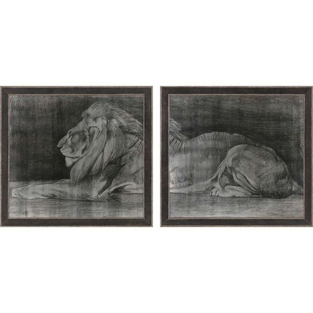 Paragon Lion S/2 Black 35 X 38 X 2 Wall Art