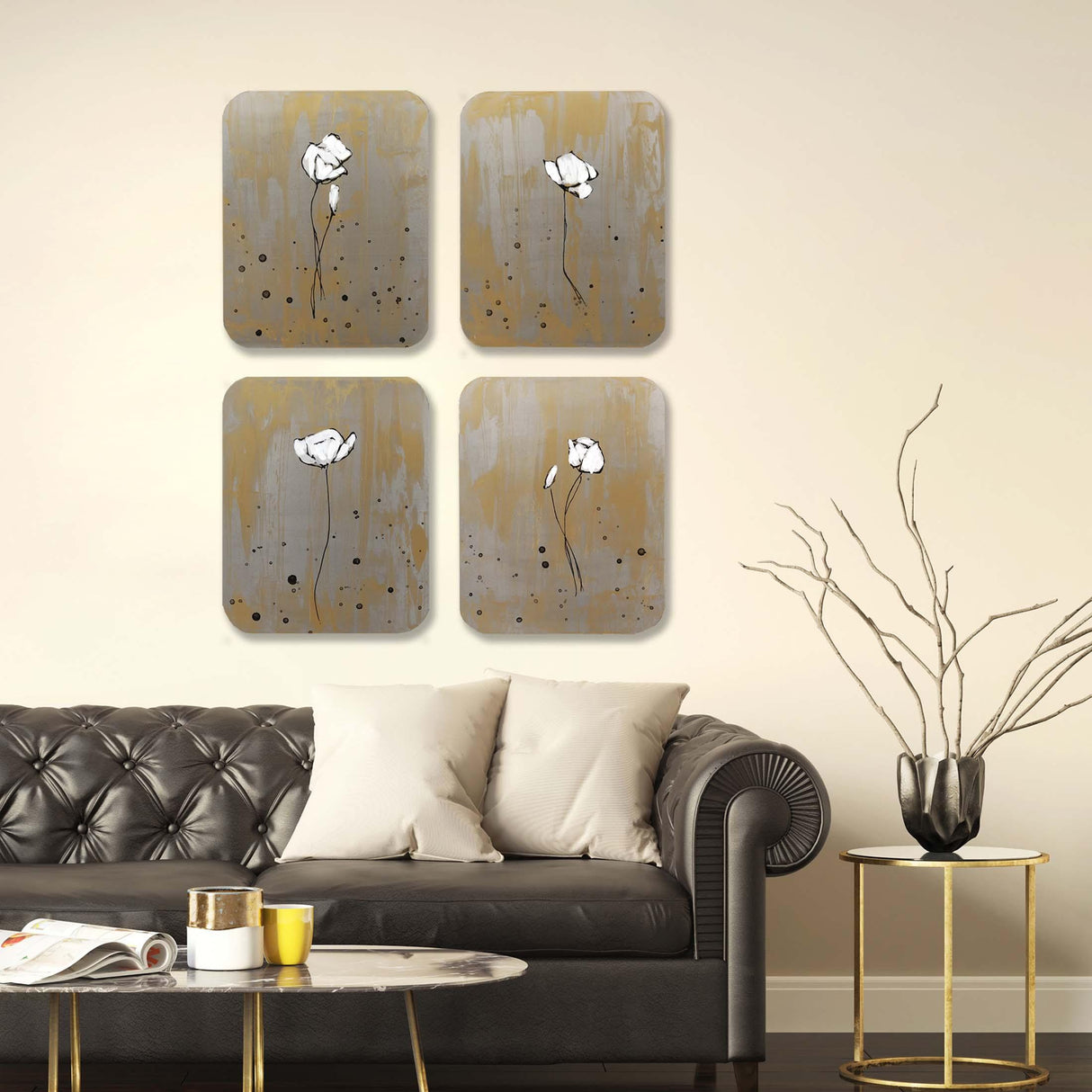 Paragon Poppy Pleasure S/4 Metallic 20 X 16 X 2 Wall Hanging