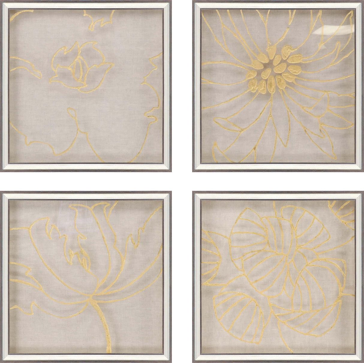 Paragon Golden Organics II S/4 Metallic 18 X 18 X 2 Wall Art