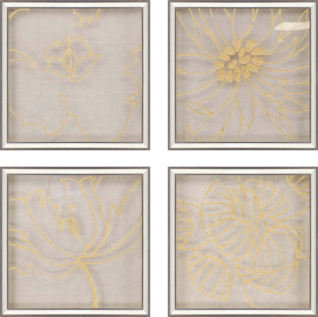 Paragon Golden Organics II S/4 Metallic 18 X 18 X 2 Wall Art