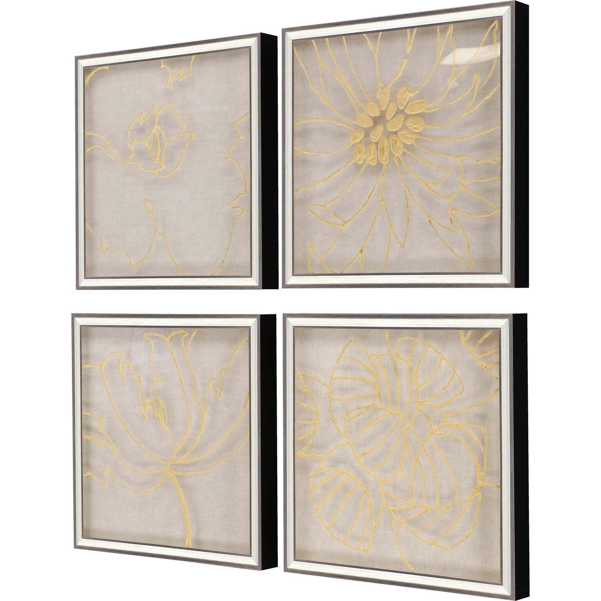 Paragon Golden Organics II S/4 Metallic 18 X 18 X 2 Wall Art