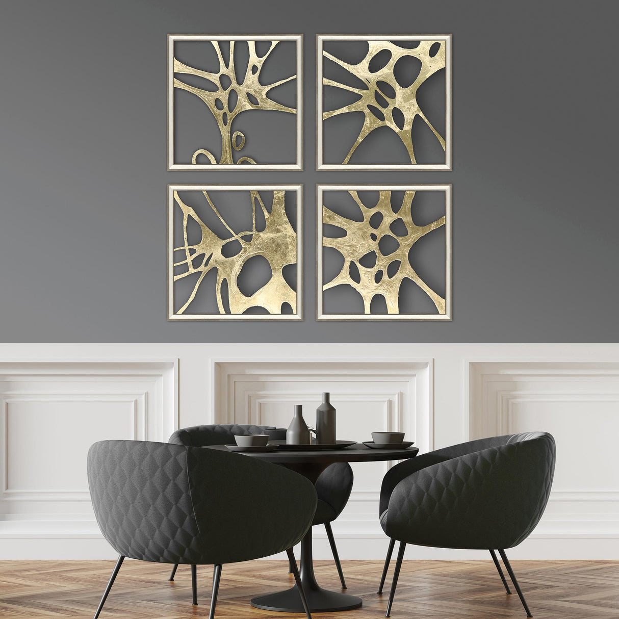 Paragon Splash of Gold I S/4 Metallic 22 X 22 X 2 Wall Art