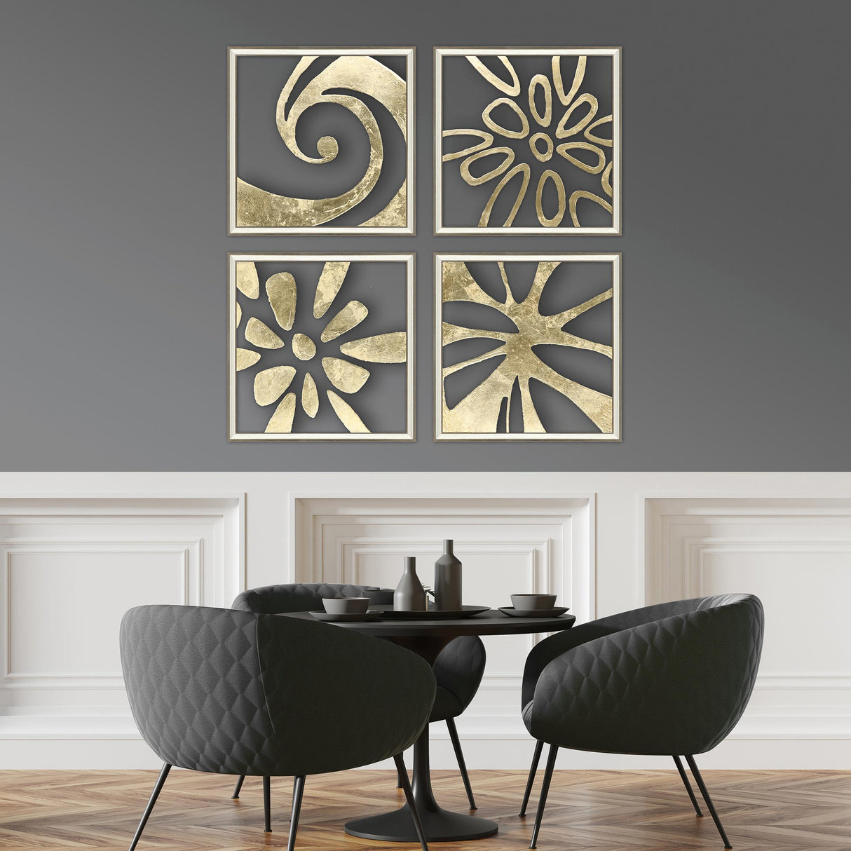 Paragon Splash of Gold II S/4 Metallic 22 X 22 X 2 Wall Art