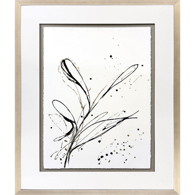 Paragon Floral Splash I Black 42 X 35 X 2 Wall Art