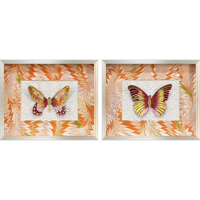 Paragon Flight Patterns II S/2 Orange 16 X 20 X 3 Wall Art