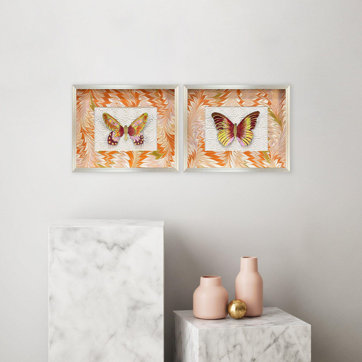 Paragon Flight Patterns II S/2 Orange 16 X 20 X 3 Wall Art