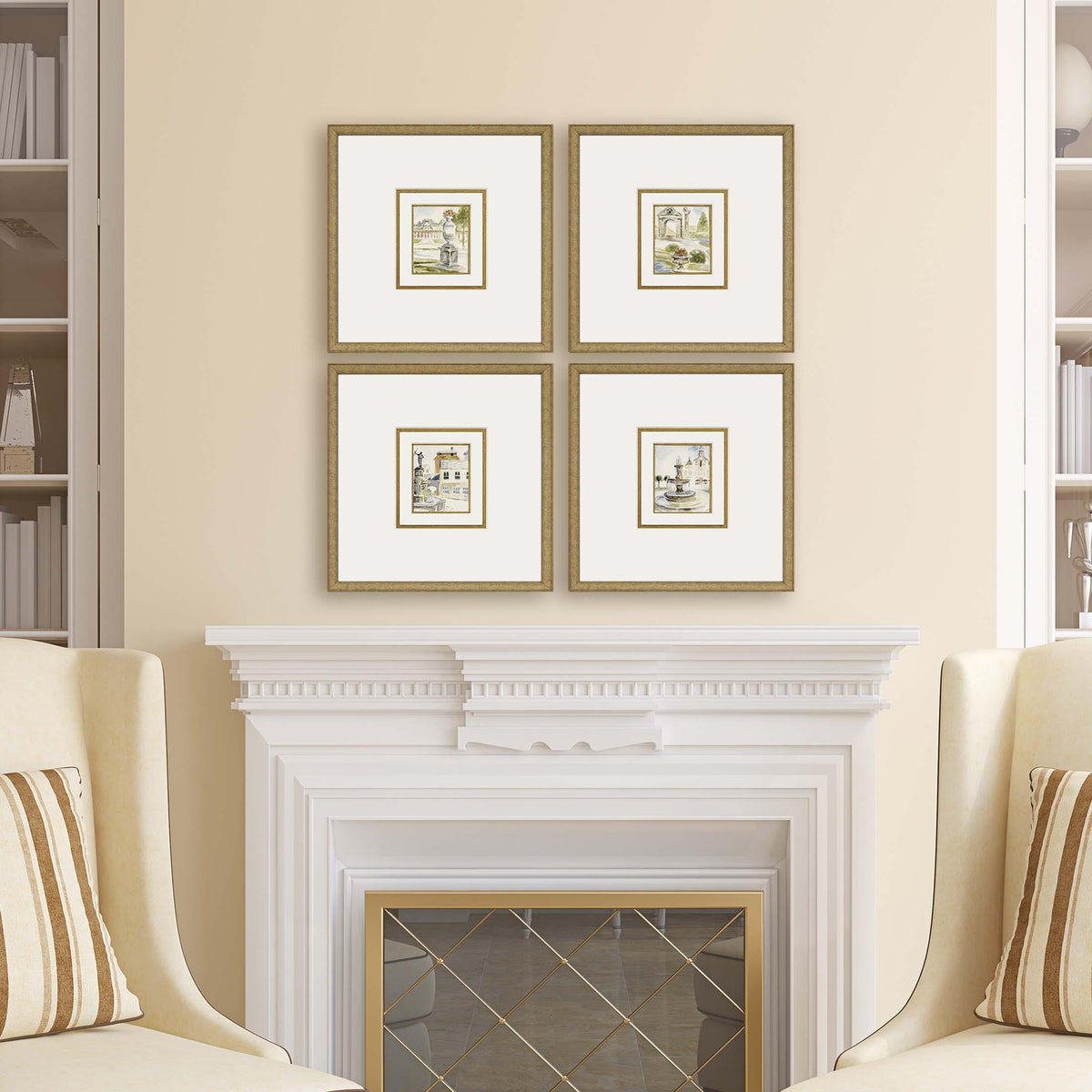 Paragon Fountains I S/4 Multi 17 X 16 X 2 Wall Art
