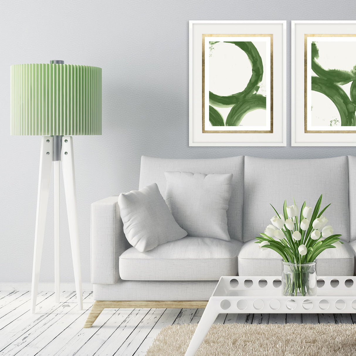 Paragon Rings of Water I Green 44 X 34 X 3 Wall Art