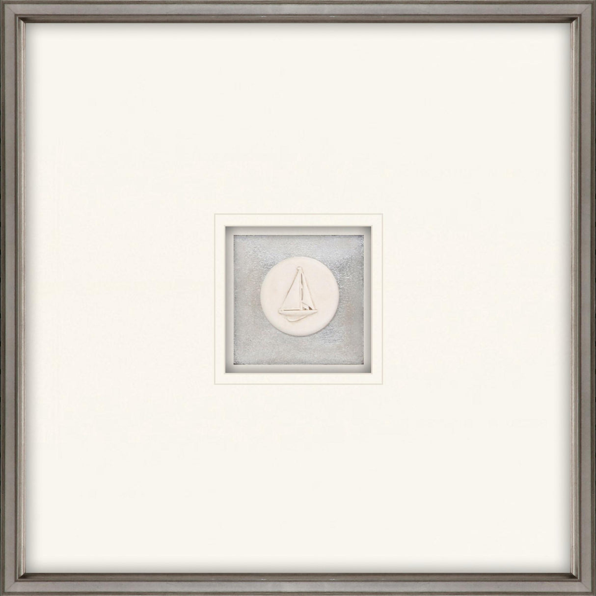 Paragon Sailboat Intaglio White 21 X 21 X 2 Wall Art