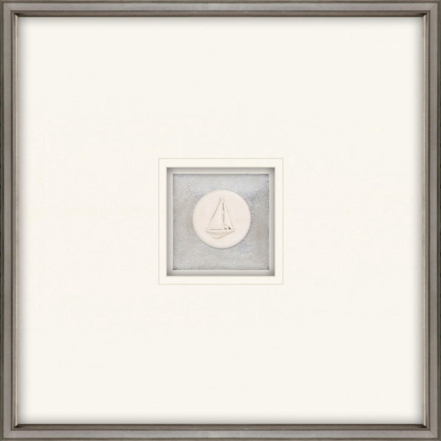 Paragon Sailboat Intaglio White 21 X 21 X 2 Wall Art