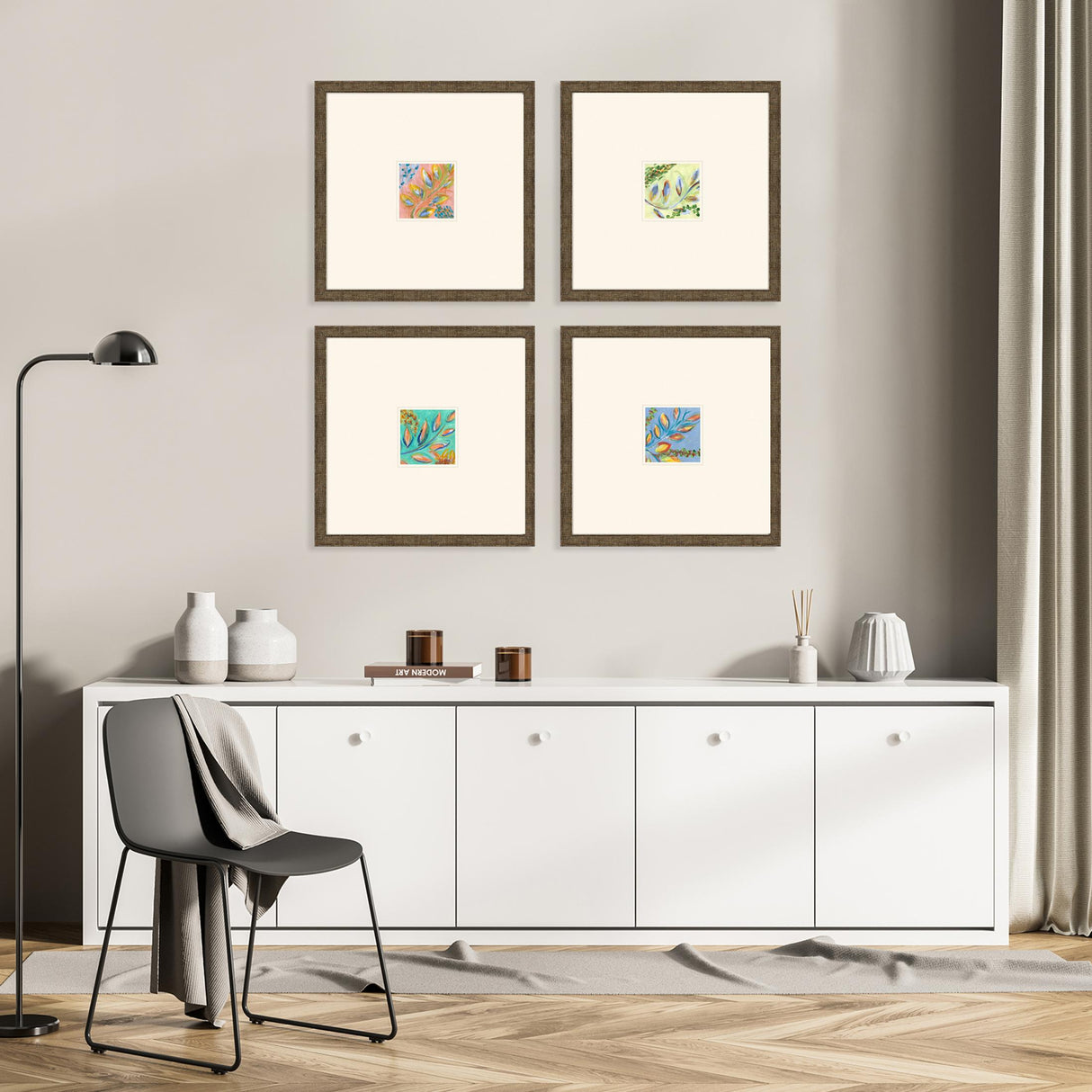 Paragon Botanica II S/4 Blue 16 X 16 X 1 Wall Art