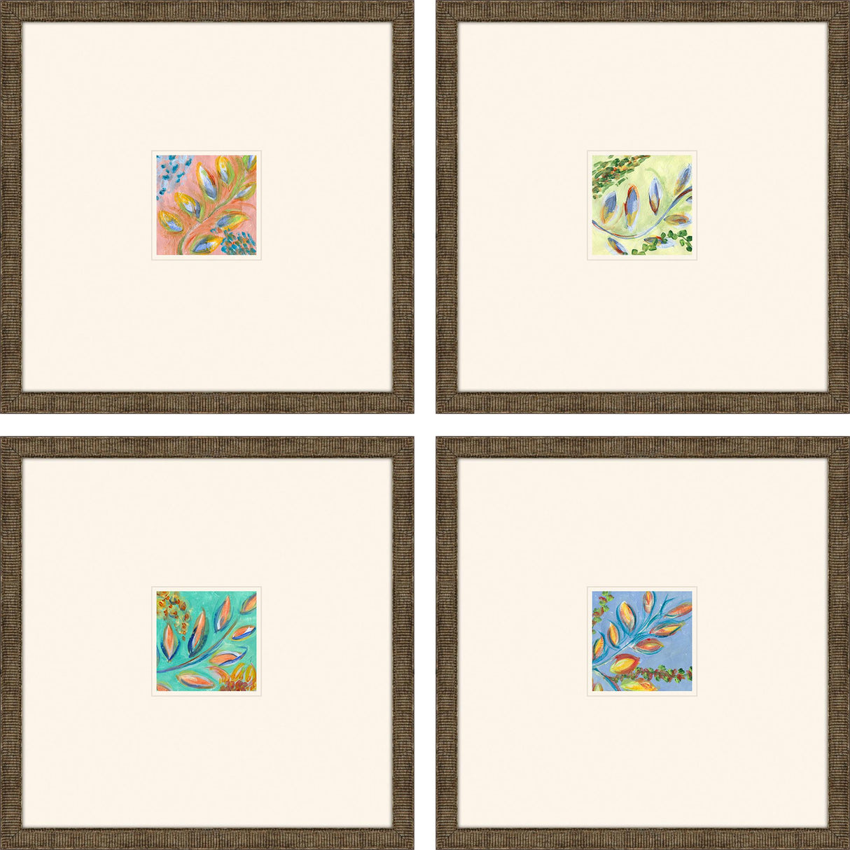 Paragon Botanica II S/4 Blue 16 X 16 X 1 Wall Art