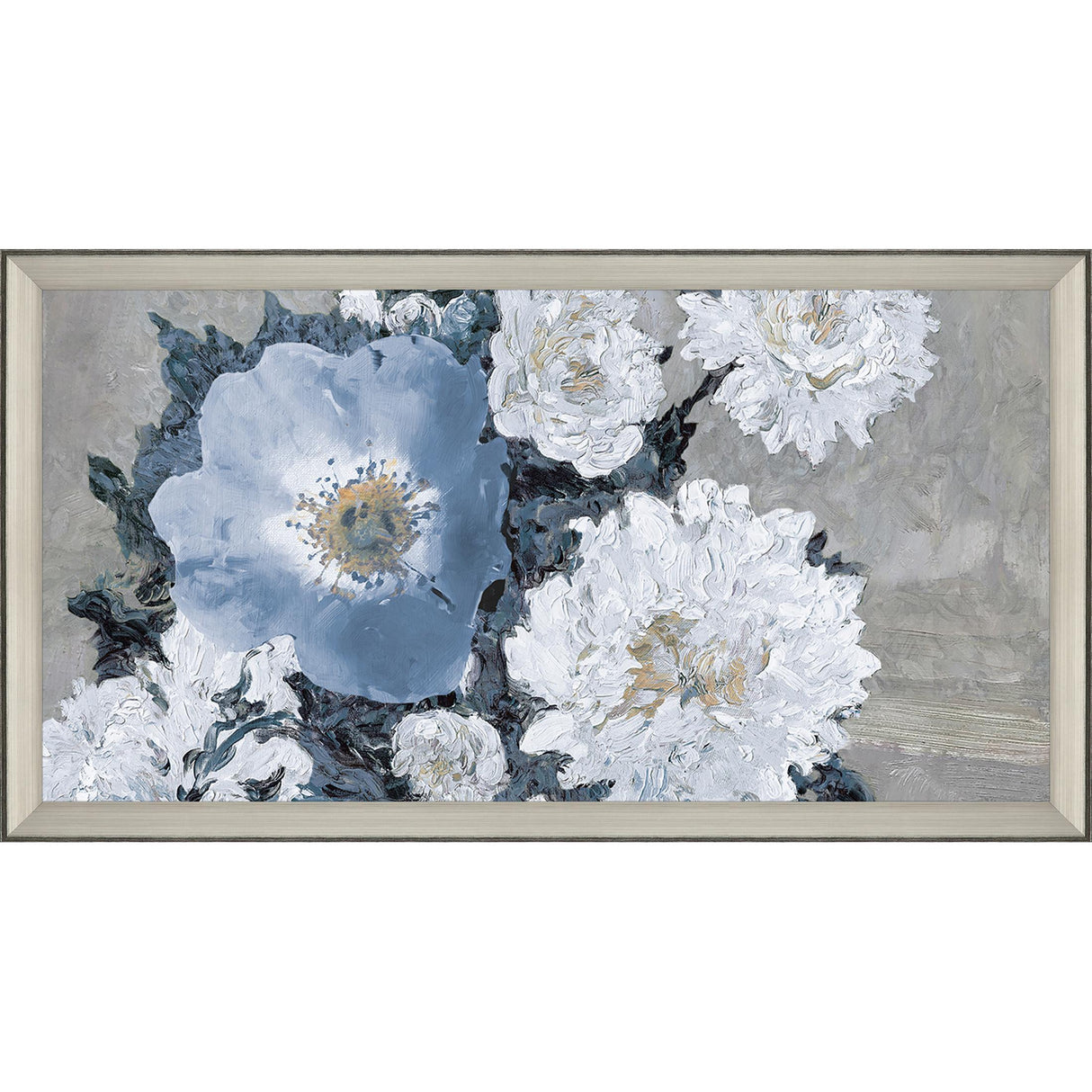 Paragon Lyrical Floral - Burst Blue 28 X 52 X 3 Wall Art