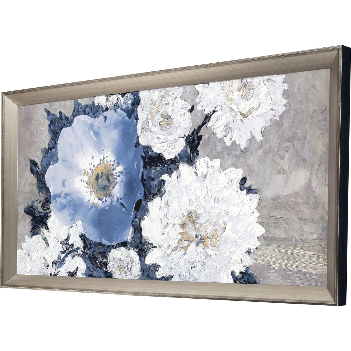 Paragon Lyrical Floral - Burst Blue 28 X 52 X 3 Wall Art