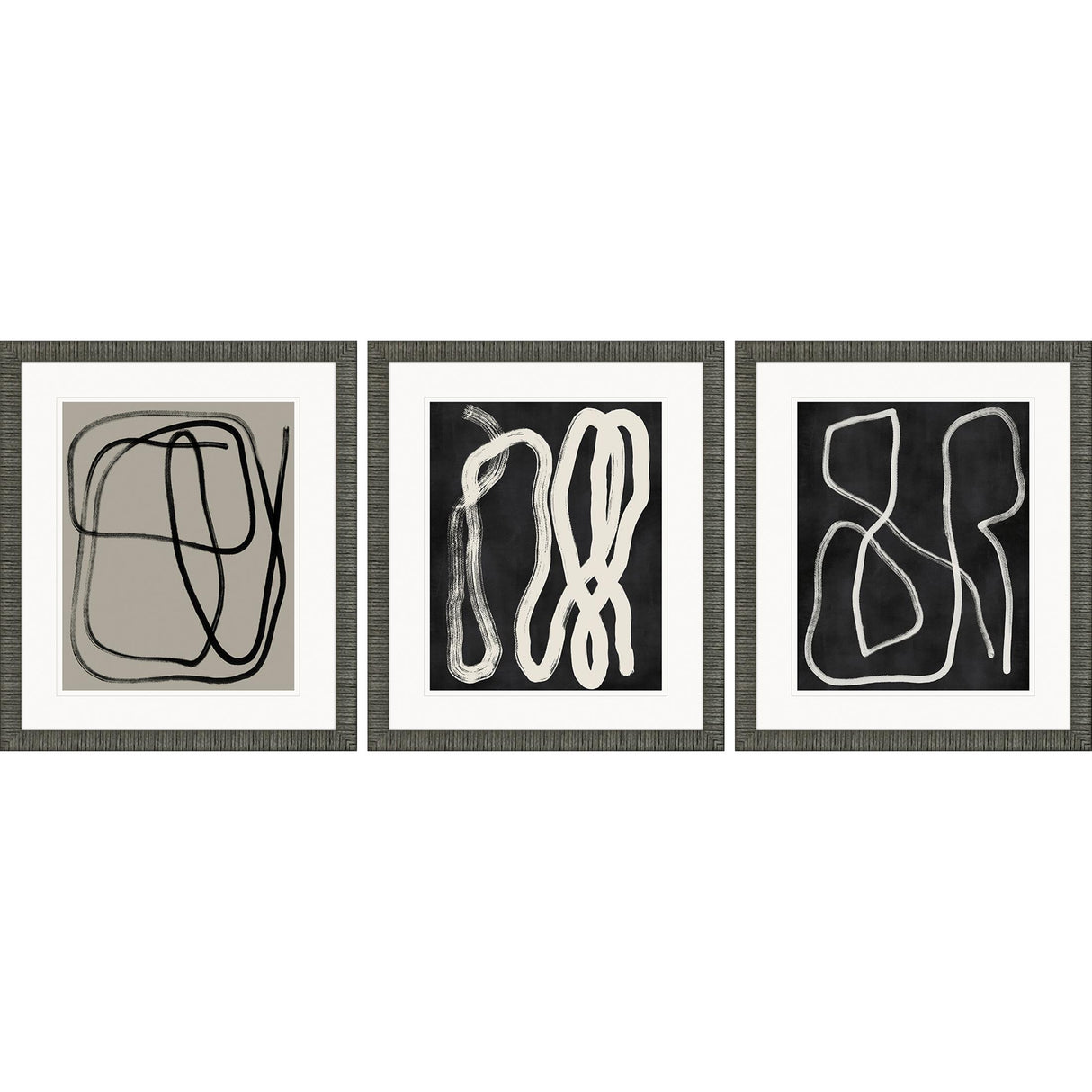 Paragon Naive Lines I S/3 Black 20 X 17 X 2 Wall Art