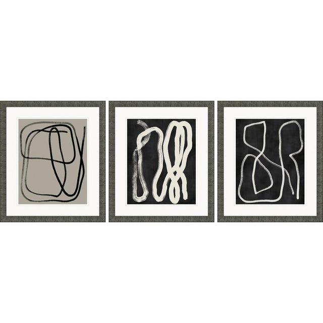 Paragon Naive Lines I S/3 Black 20 X 17 X 2 Wall Art
