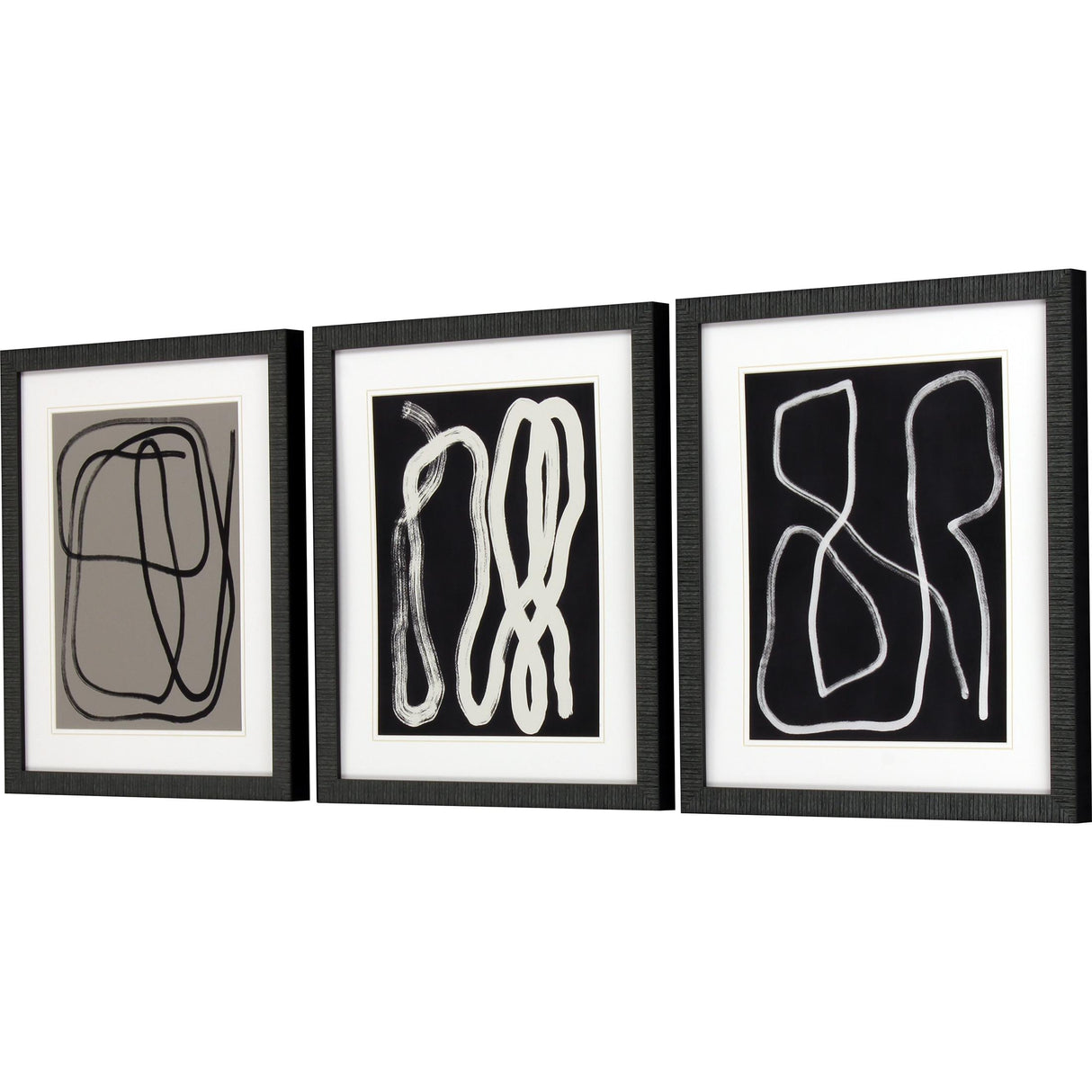 Paragon Naive Lines I S/3 Black 20 X 17 X 2 Wall Art
