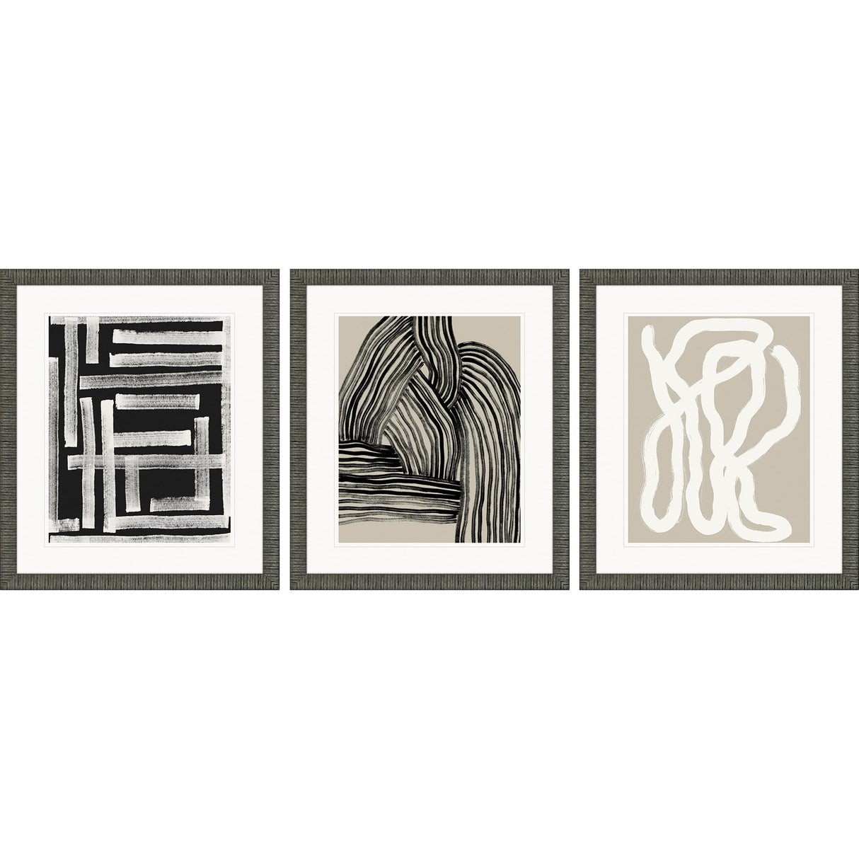 Paragon Naive Lines III S/3 Black 20 X 17 X 2 Wall Art