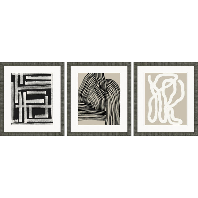 Paragon Naive Lines III S/3 Black 20 X 17 X 2 Wall Art