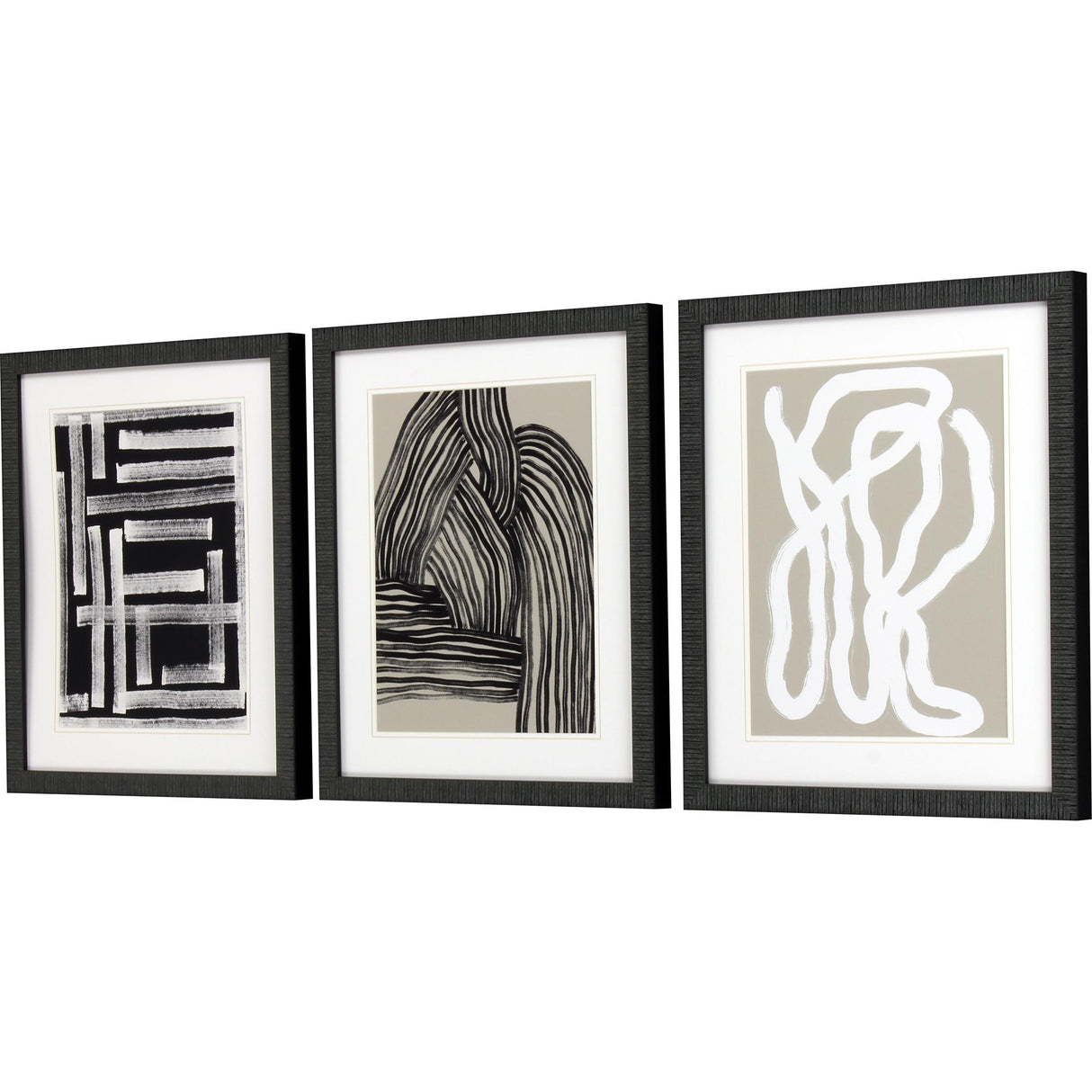 Paragon Naive Lines III S/3 Black 20 X 17 X 2 Wall Art