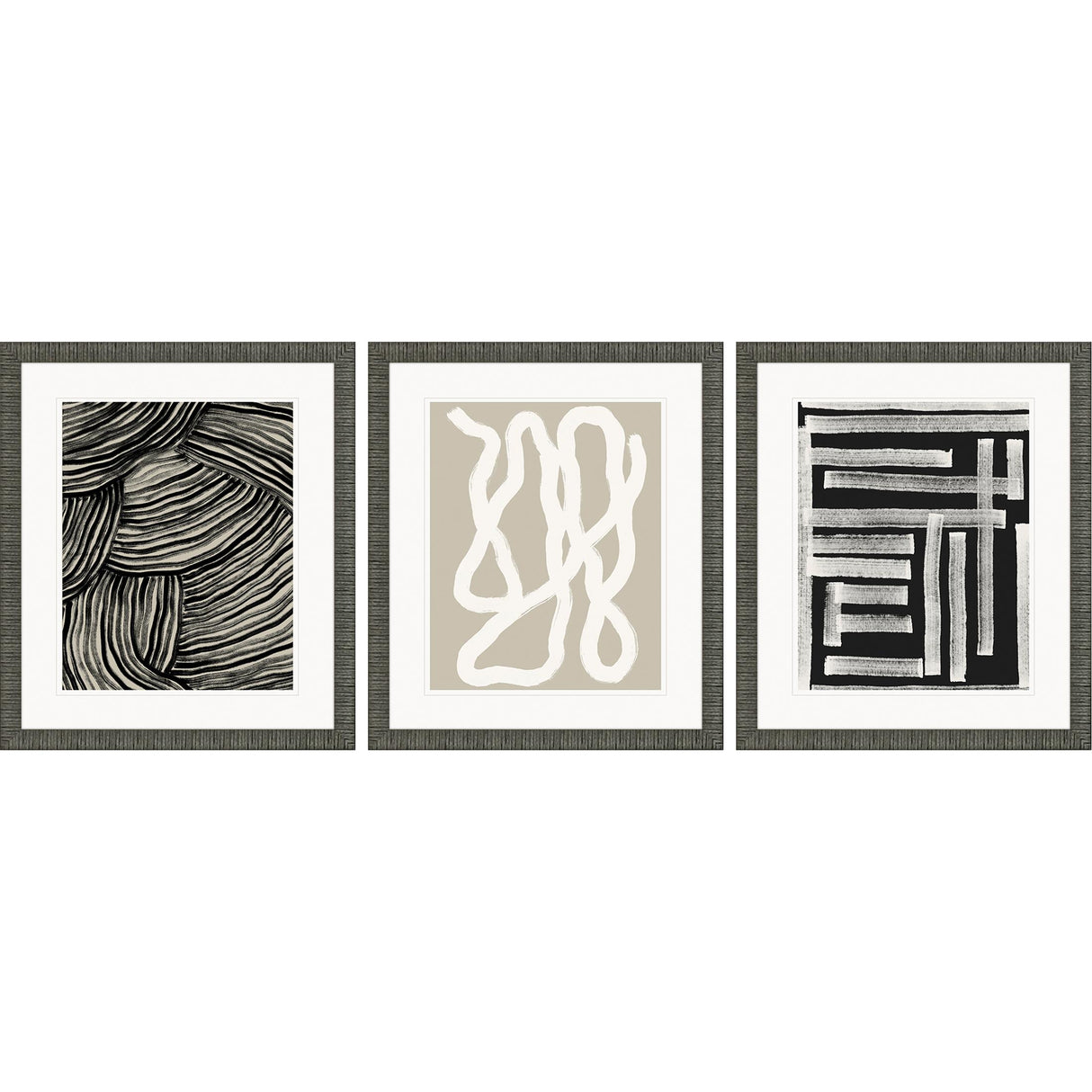 Paragon Naive Lines IV S/3 Black 20 X 17 X 2 Wall Art