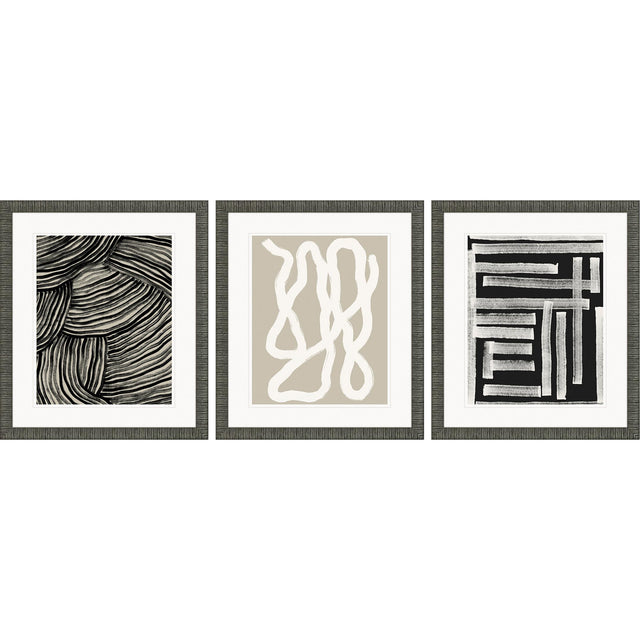 Paragon Naive Lines IV S/3 Black 20 X 17 X 2 Wall Art
