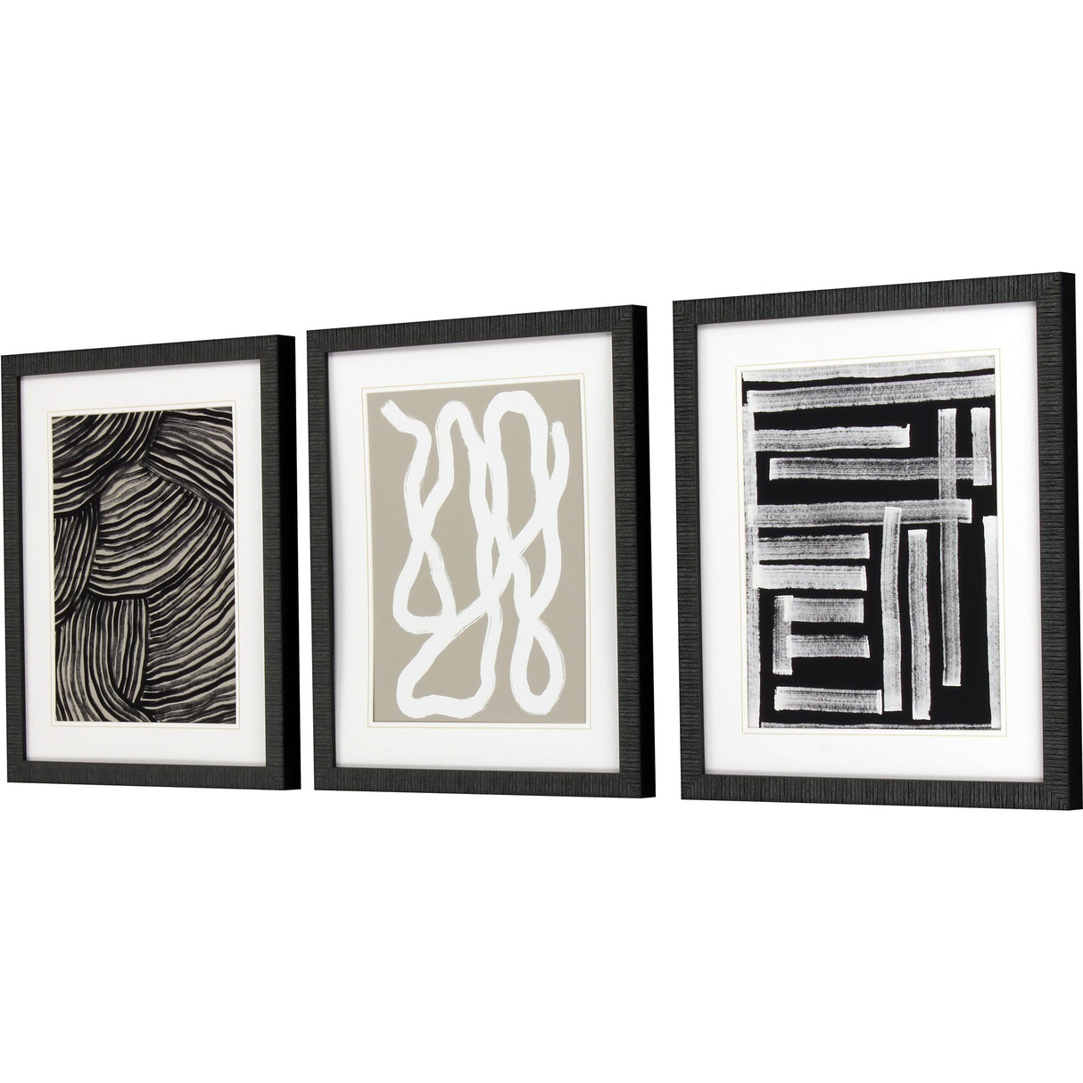 Paragon Naive Lines IV S/3 Black 20 X 17 X 2 Wall Art