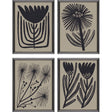 Paragon Simple Florals S/4 Black 26 X 20 X 1 Wall Art