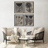 Paragon Simple Florals S/4 Black 26 X 20 X 1 Wall Art