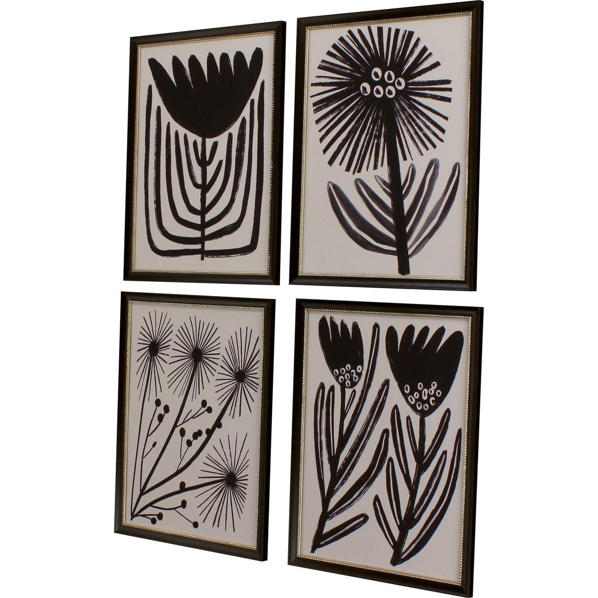 Paragon Simple Florals S/4 Black 26 X 20 X 1 Wall Art