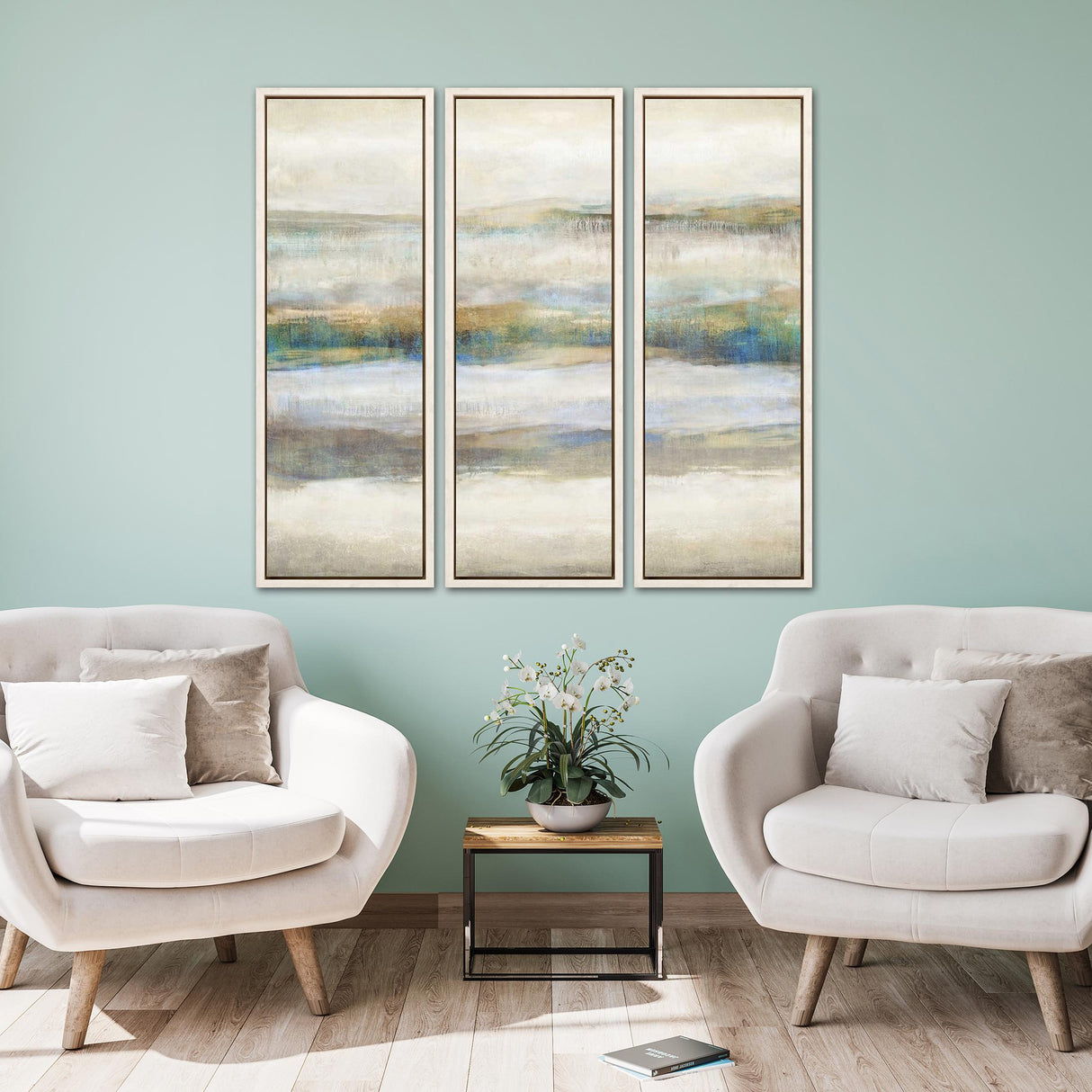 Paragon Linear Motion S/3 Blue 37 X 13 X 3 Wall Art