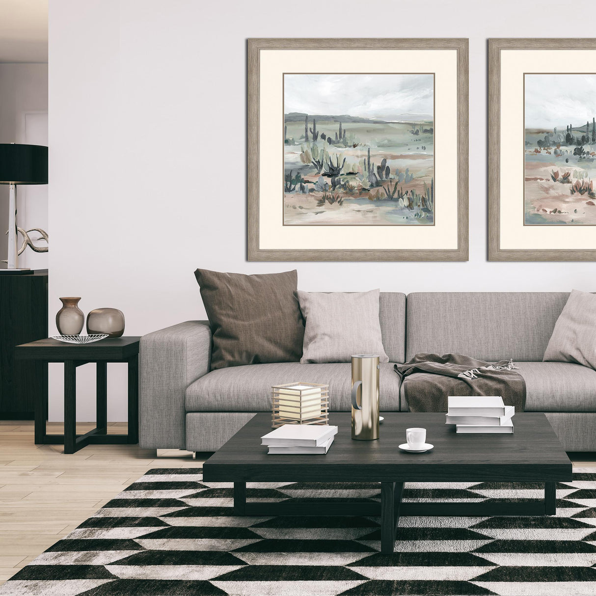 Paragon Blue Cactus Field I Gray 40 X 40 X 2 Wall Art