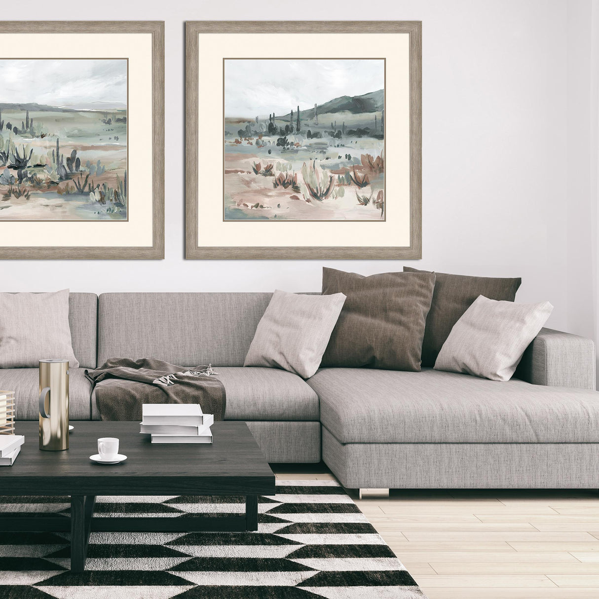 Paragon Blue Cactus Field II Gray 40 X 40 X 2 Wall Art