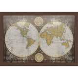 Paragon World Map Brown 27 X 39 X 2 Wall Art