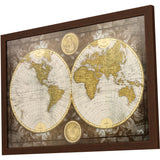 Paragon World Map Brown 27 X 39 X 2 Wall Art