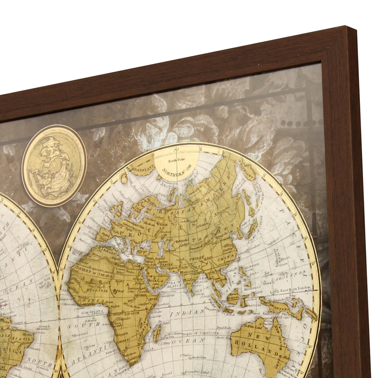 Paragon World Map Brown 27 X 39 X 2 Wall Art