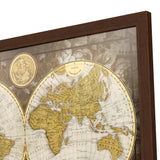 Paragon World Map Brown 27 X 39 X 2 Wall Art