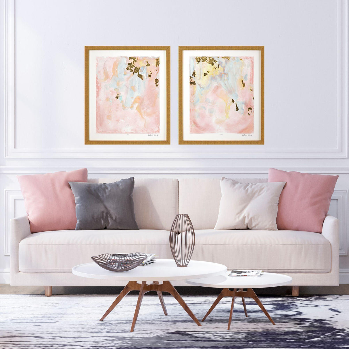 Paragon Gold Planet II S/2 Pink 26 X 22 X 2 Wall Art