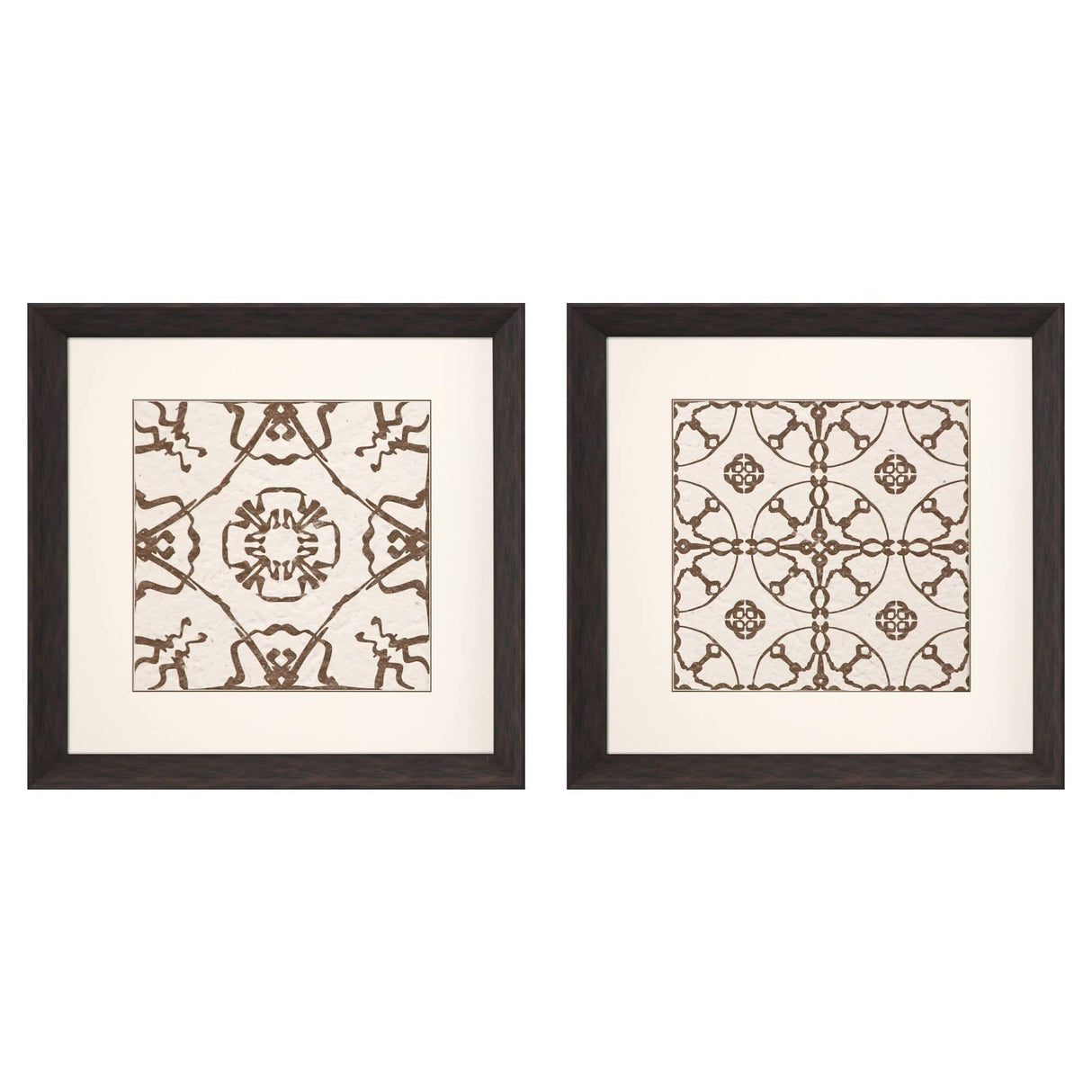 Paragon Motif on Cream I S/2 Brown 30 X 30 X 3 Wall Art