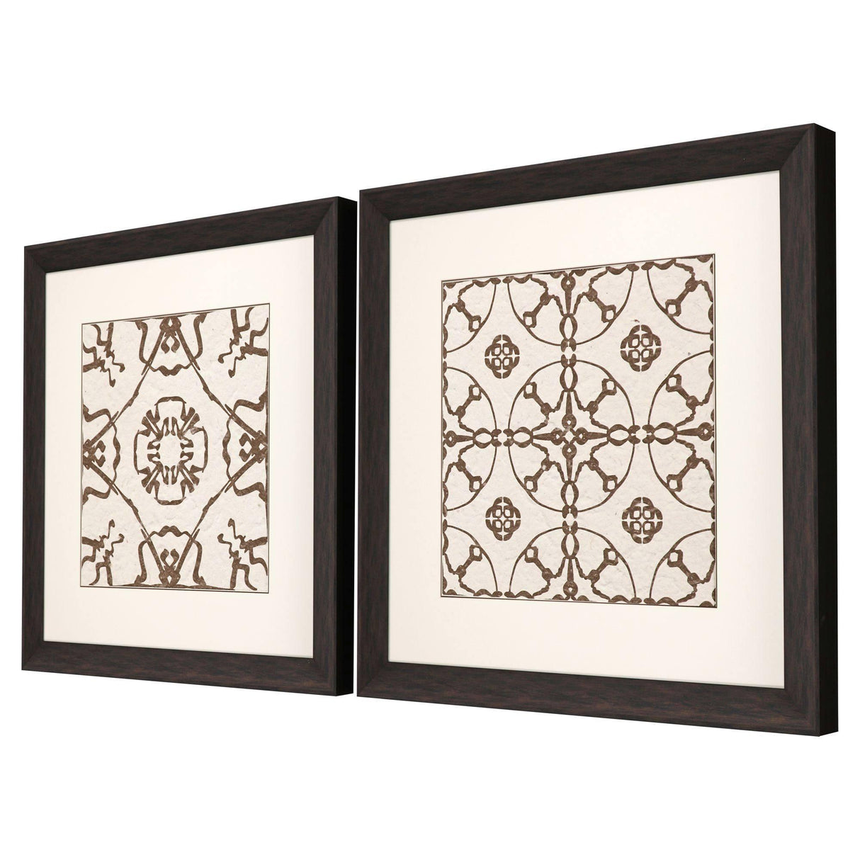 Paragon Motif on Cream I S/2 Brown 30 X 30 X 3 Wall Art