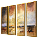 Paragon Stormy Shores S/4 Orange 33 X 11 X 1 Wall Art