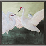 Paragon White Sandhill Cranes Green 41 X 41 X 2 Wall Art