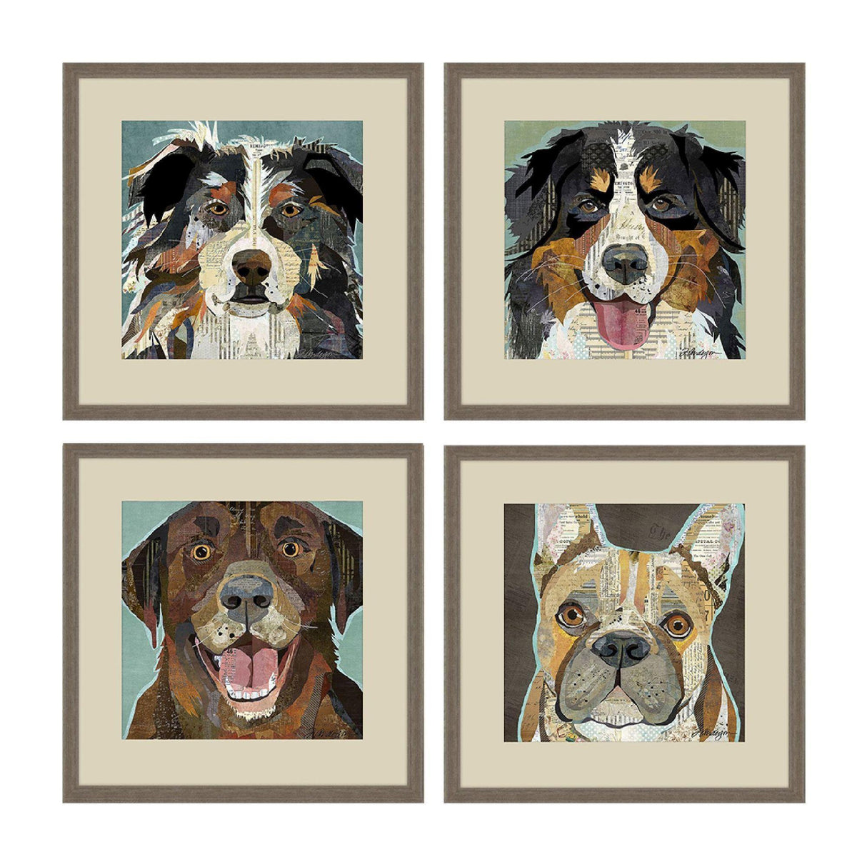 Paragon Dog Collage I S/4 Brown 21 X 21 X 2 Wall Art